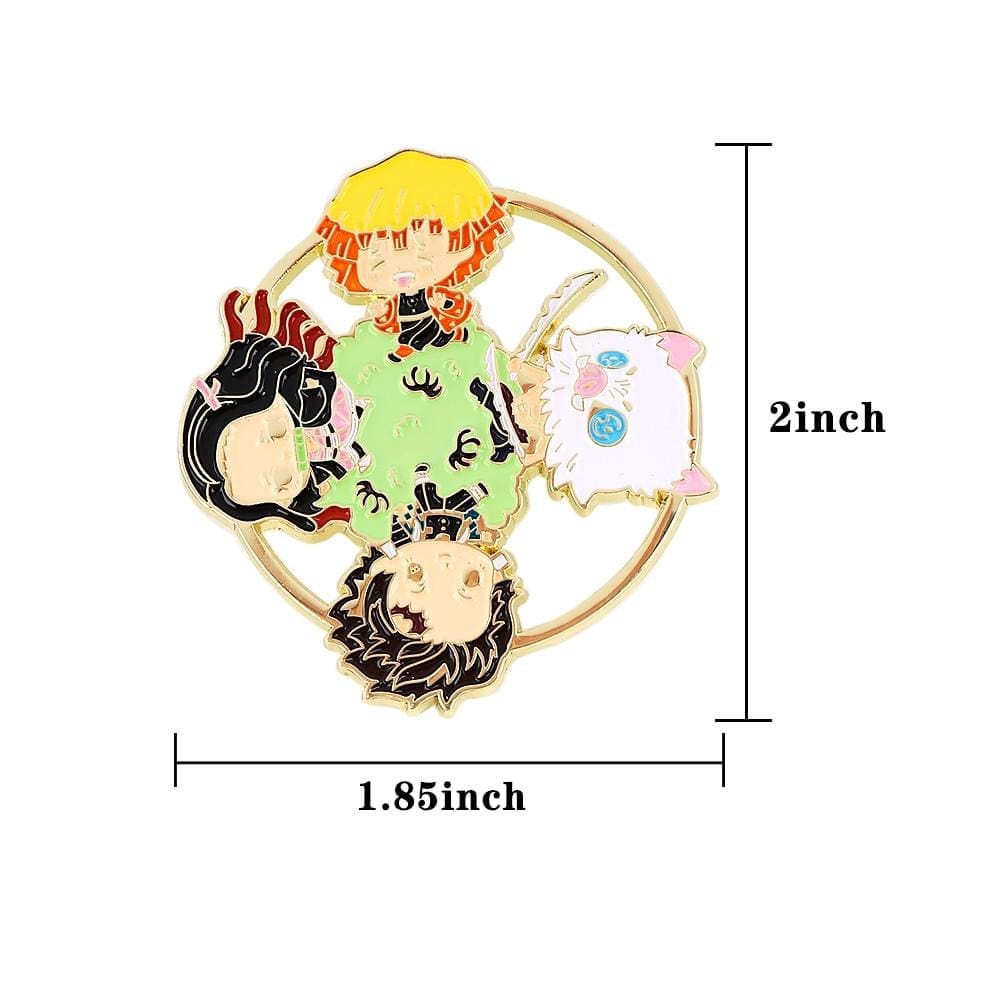 Demon Slayer 'Tanjirou Nezuko Inosuke Kyojuro | Cute' Enamel Pin - Image 4