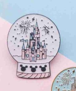 Alternative view of Snow Globe 'Fireworks at the Castle' Enamel Pin