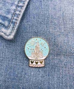 Alternative view of Snow Globe 'Fireworks at the Castle 2.0' Enamel Pin