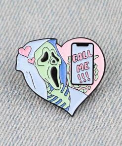 Alternative view of Scream 'Scary Ghost Heart' Enamel Pin