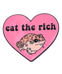 Eat The Rich Frog 'Pink Heart' Enamel Pin