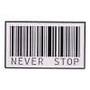 Bar Code 'Never Stop' Enamel Pin