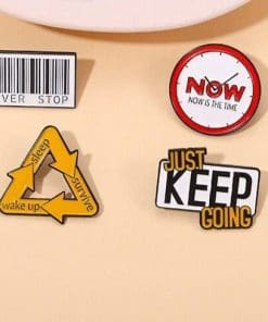 Bar Code 'Never Stop' Enamel Pin - Image 6