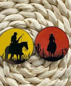 Silhouette Cowboy 'Yellow | Luminous Glow' Enamel Pin - Image 4