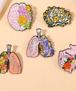 Floral Organ 'Yellow Bell Brain' Enamel Pin - Image 4