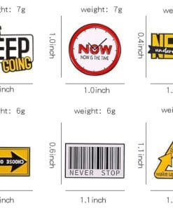 Bar Code 'Never Stop' Enamel Pin - Image 5