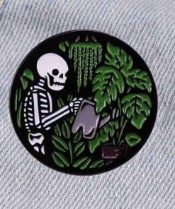 Alternative view of Skeleton 'Plant Lover' Enamel Pin