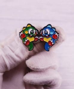 Alternative view of Bubble Bobble 'Bub and Bob' Enamel Pin