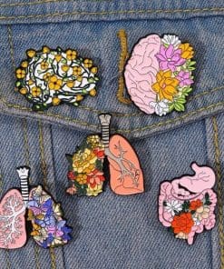 Alternative view of Floral Organ 'Congested Lung | Butterflies' Enamel Pin