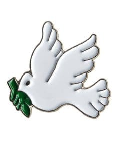 Dove 'Flying White Pigeon' Enamel Pin