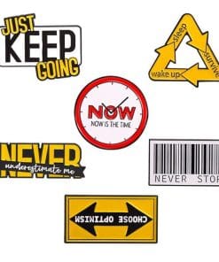 Bar Code 'Never Stop' Enamel Pin - Image 8