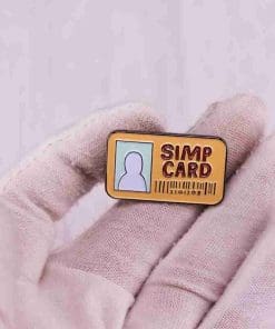 Alternative view of Retro Style 'Simp Card' Enamel Pin