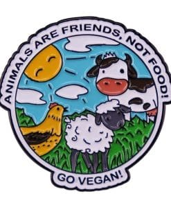 Go Vegan 'Animals Are Friends... 2.0' Enamel Pin