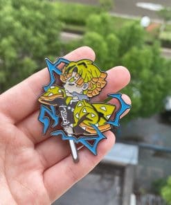 Alternative view of Demon Slayer 'Zenitsu | Sword and Thunder Chibi' Enamel Pin