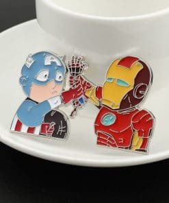Alternative view of Captain America & Iron Man Chibi Enamel Pin