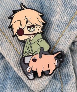 Alternative view of Chainsaw Man 'Pochita and Denji Chibi' Enamel Pin