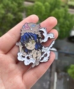 Alternative view of Demon Slayer 'Inosuke | SWordman Chibi' Enamel Pin