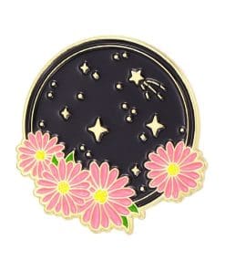 Floral Moon Phase 'New Moon | Pink Daisy' Enamel Pin