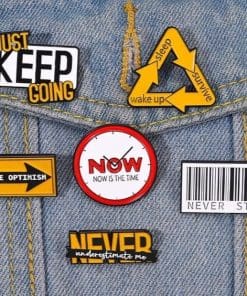 Alternative view of Life Cycle 'Wake Up - Sleep - Survive' Enamel Pin