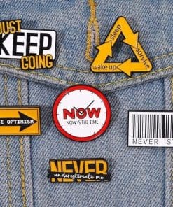 Bar Code 'Never Stop' Enamel Pin - Image 4