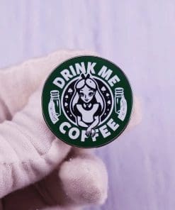 Alice In Wonderland 'Drink Me Coffee' Enamel Pin - Image 3