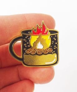 Alternative view of Howl's Moving Castle Small 'Calcifer in a Cup' Enamel Pin