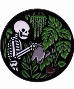Skeleton 'Plant Lover' Enamel Pin