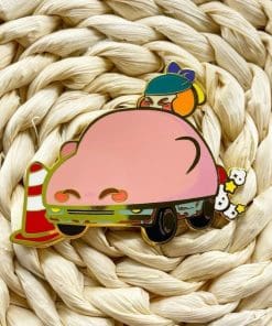 Alternative view of Kirby 'Cute car Cover' Enamel Pin
