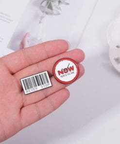Alternative view of Bar Code 'Never Stop' Enamel Pin