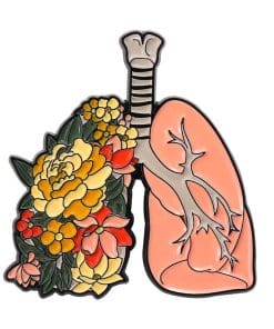 Floral Organ 'Congested Lung | Yellow Peonies' Enamel Pin