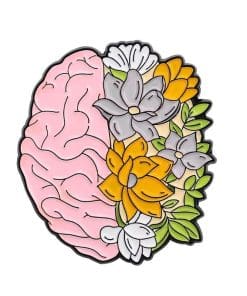 Floral Organ 'Brain and Lilies' Enamel Pin
