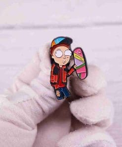 Alternative view of Rick and Morty 'Morty x Marty McFly Skateboard' Enamel Pin