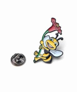 Playful Bee in a Flower Enamel Pin