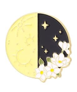 Floral Moon Phase 'Last Quarter' Enamel Pin
