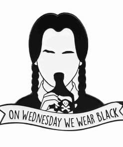 The Addams Family 'On Wednesday We Wear Black' Enamel Pin