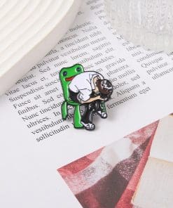 Alternative view of Neon Genesis Evangelion 'Shinji Green Chair' Enamel Pin