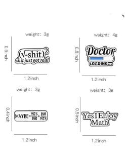 Alternative view of All About Math Set of 4 Enamel Pin