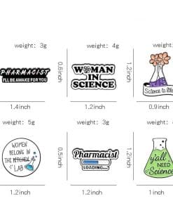 Alternative view of All About Science Set of 6 Enamel Pin