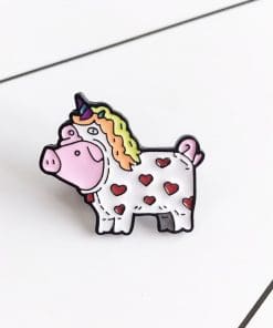 Cute 'Pig in Unicorn Costume" Enamel Pin