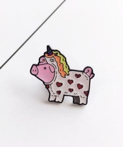 Cute 'Pig in Unicorn Costume" Enamel Pin - Image 3
