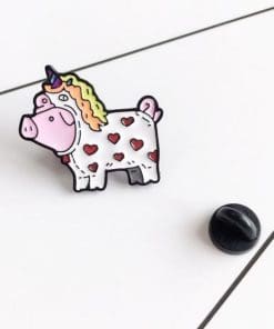 Cute 'Pig in Unicorn Costume" Enamel Pin - Image 4
