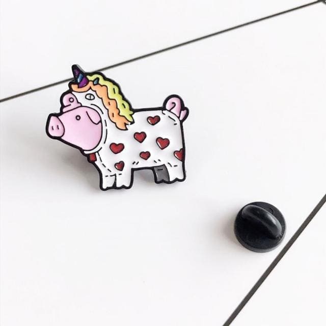 Cute 'Pig in Unicorn Costume" Enamel Pin - Image 4