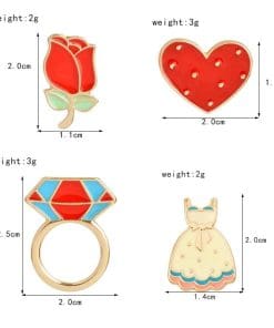 Cute Rose Bud Enamel Pin - Image 4