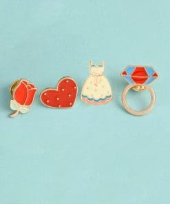 Alternative view of Cute Rose Bud Enamel Pin
