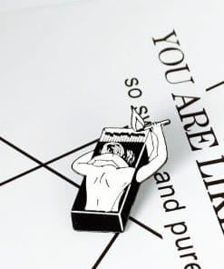 Monochrome 'Flaming Love Match' Enamel Pin