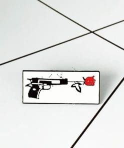 Monochrome 'Gun | Flower Shoot' Enamel Pin - Image 3
