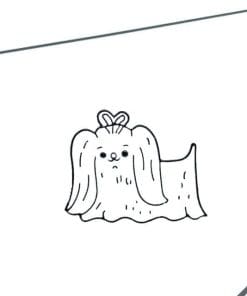 Monochrome 'Cute Maltese Dog' Enamel Pin