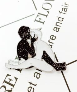 Monochrome 'Intimate Couple' Enamel Pin