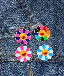 Alternative view of BTS Hobicore Rainbow Flower Enamel Pin