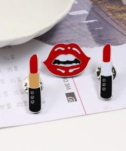 Cute Red Seductive Lipstick s Enamel Pin - Image 3